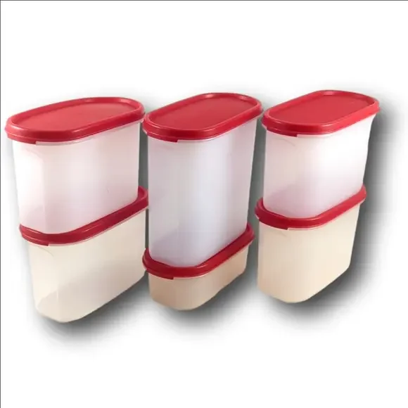 Tupperware®: set of 6 oval modular mates sizes 3, 2 & 1 - Picture 1 of 3